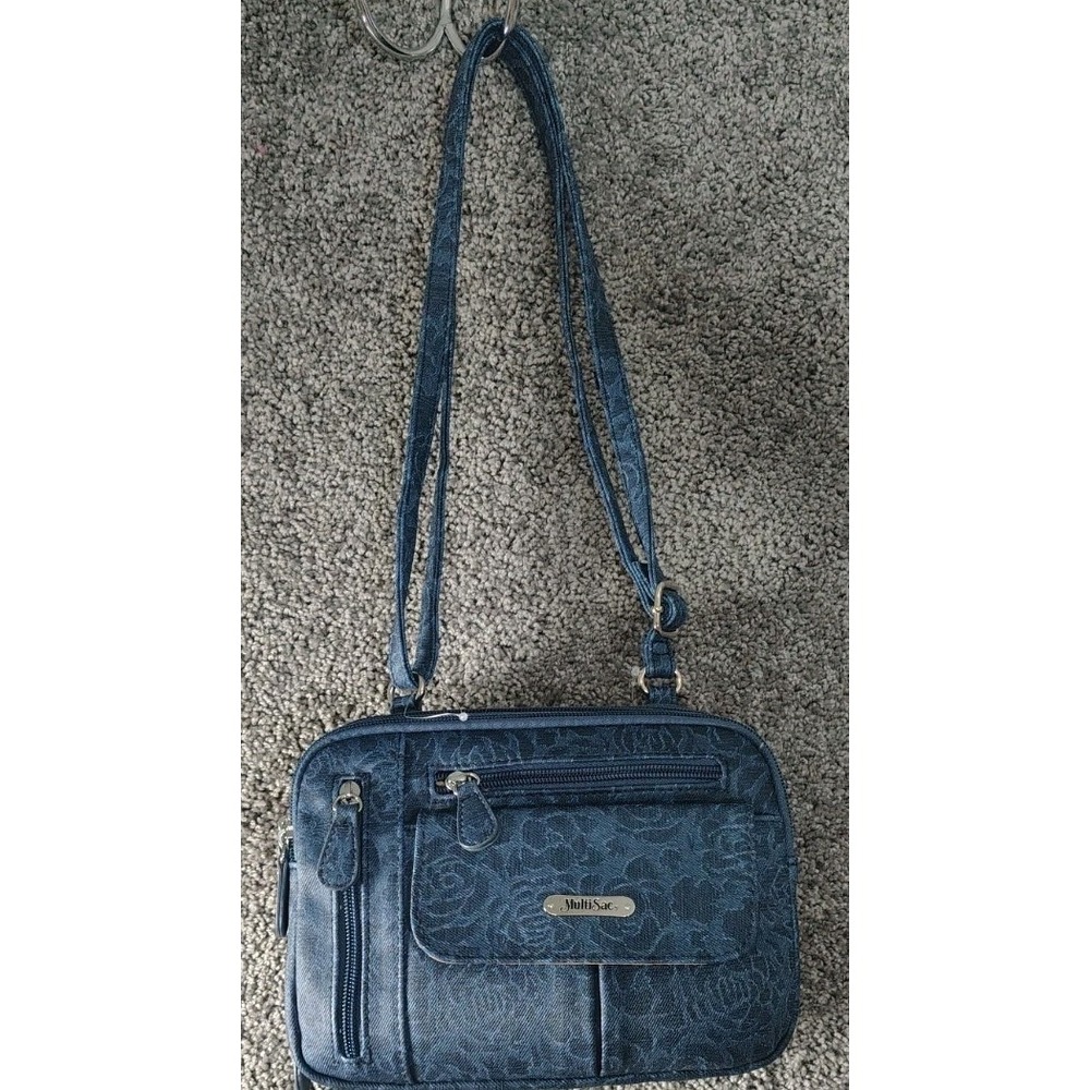 Multisac Crossbody Denim Flower Print